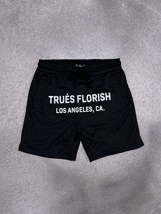 Black Trués Florish Mesh Shorts